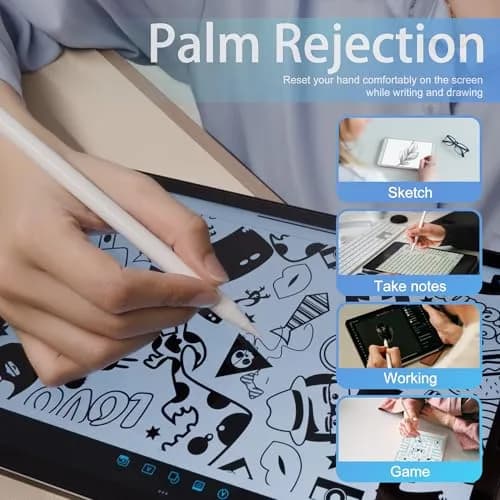 RKItE Stylus Pen for iPad 11th & 10th Gen | Fast Charge & Palm Rejection (White, 1 Pack) thumbnail 4