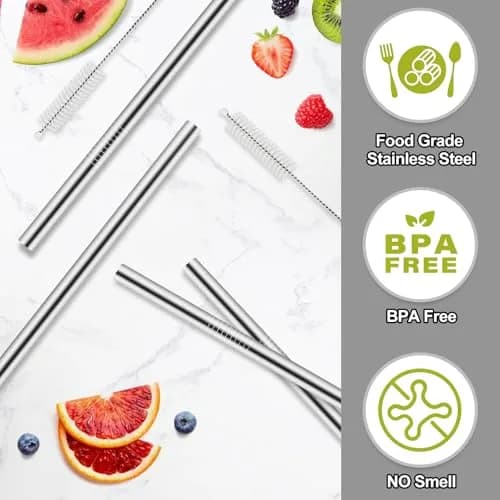 XZESH Metal Straw Replacement for Owala Water Bottle 24 oz & 32 oz | Reusable Stainless Steel Straws thumbnail 3
