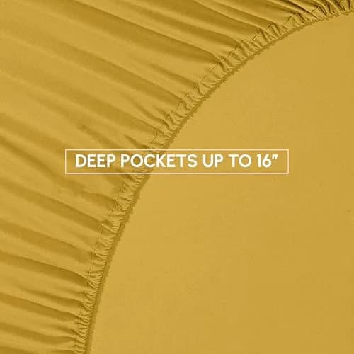 Elegant Comfort Twin/Twin XL Comforter Set Mustard Yellow | All Season Pinch Pleated Bedding thumbnail 4