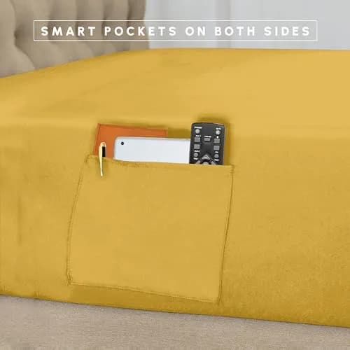 Elegant Comfort Twin/Twin XL Comforter Set Mustard Yellow | All Season Pinch Pleated Bedding thumbnail 5
