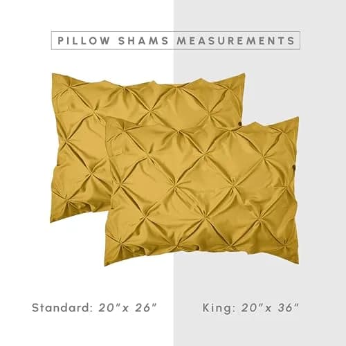 Elegant Comfort Twin/Twin XL Comforter Set Mustard Yellow | All Season Pinch Pleated Bedding thumbnail 3