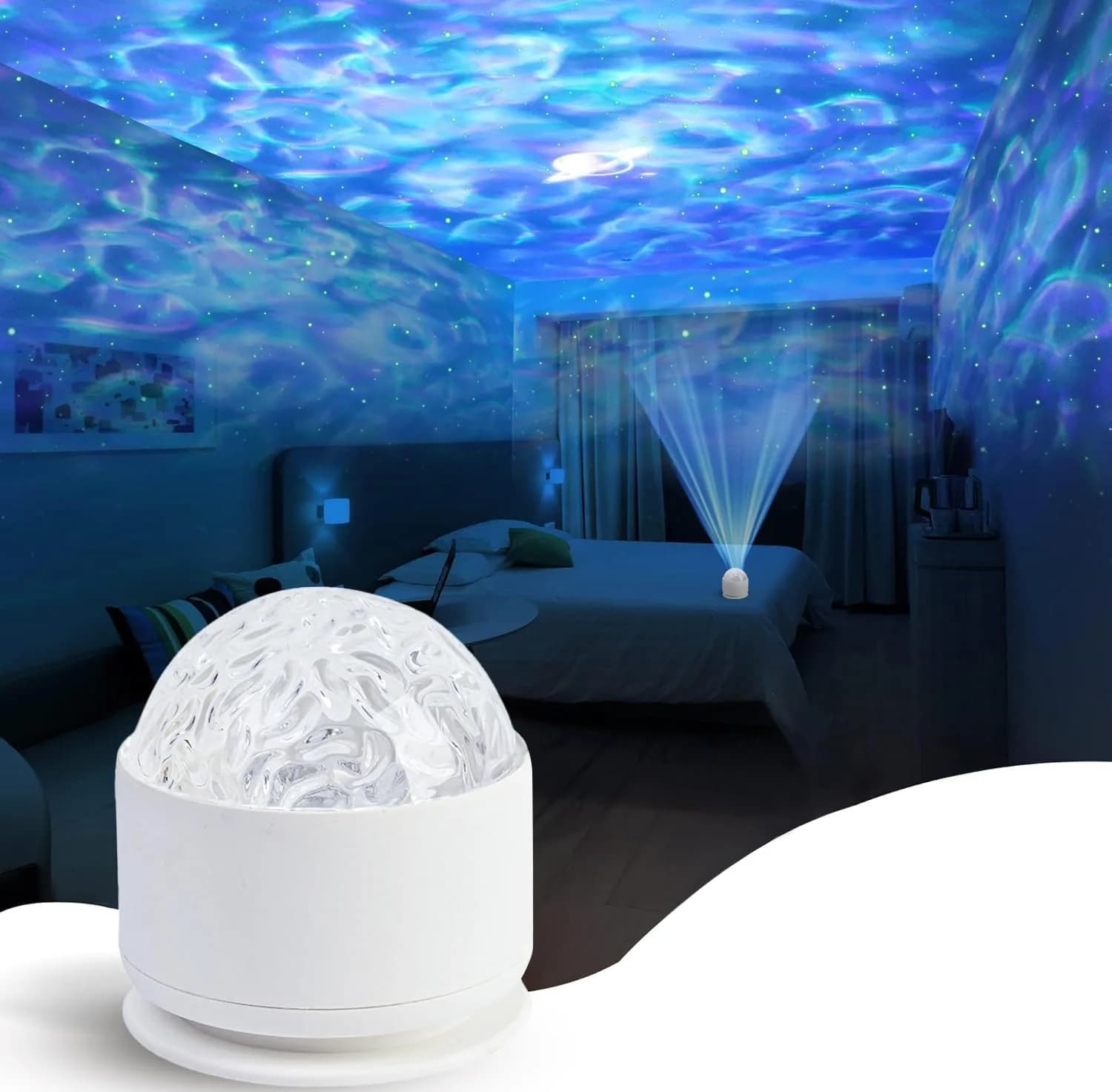 diatomiteco Calming Sensory Ocean Wave Lamp Projector 8.6 cm (3.4 inches) | Autism Toy for Kids and Adults