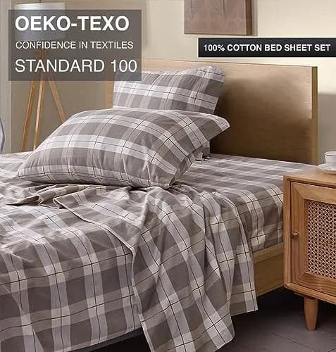 New Season Naturally Yours 100% Cotton Double Flannel Sheet Set | Soft & Warm Bed Sheets for India thumbnail 2