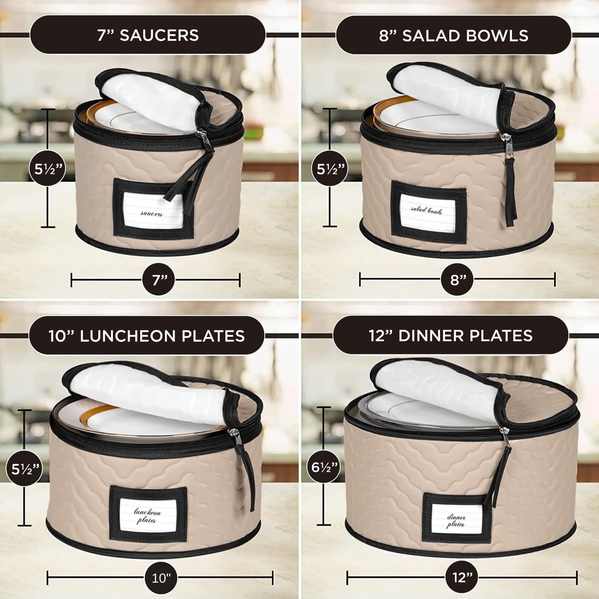 HOLDN’ STORAGE Brown 5-Piece China Storage Set for 12 Place Settings with Dividers - view 4