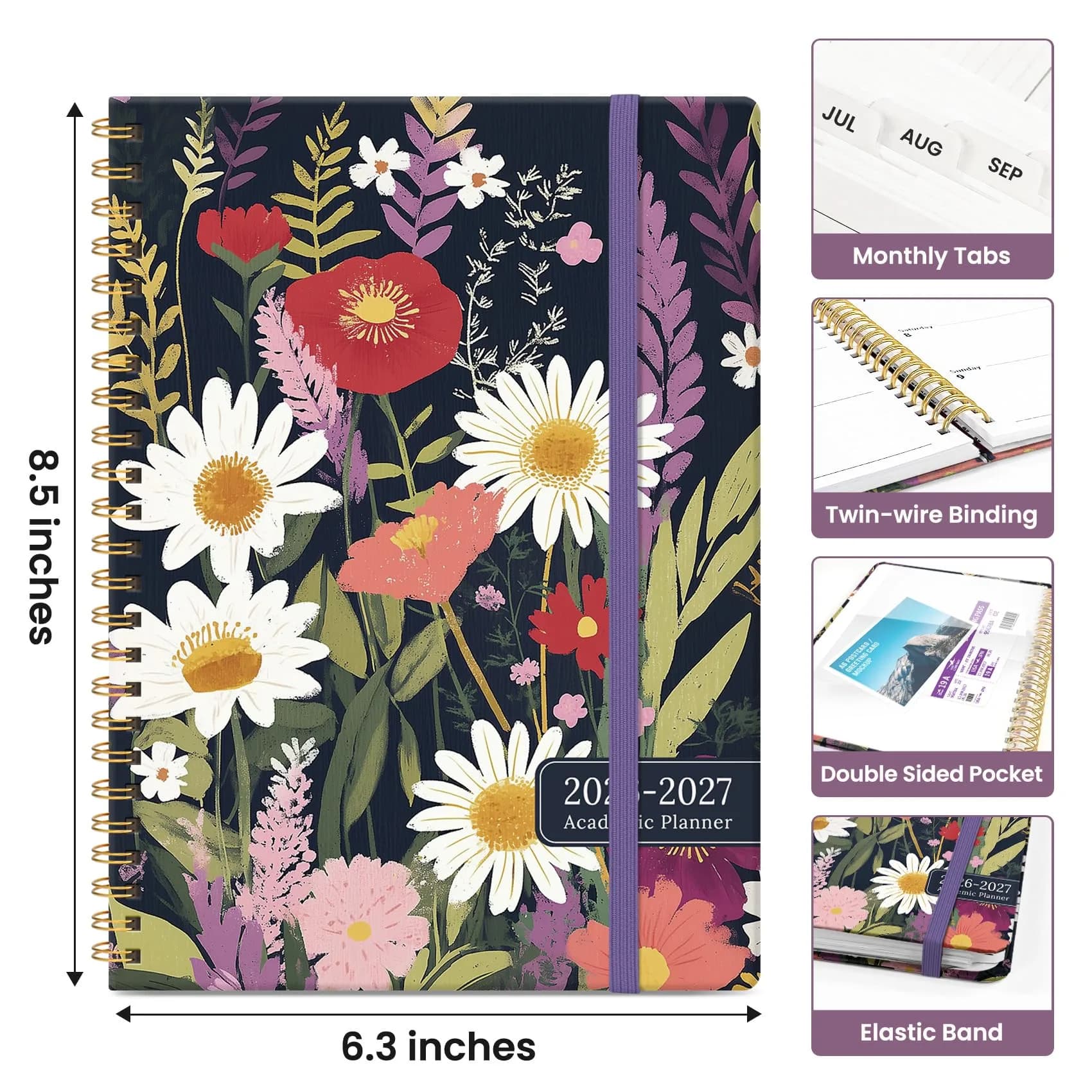 Taja Academic Planner 2026-2027, Z-Ocean Colour, Jul 2026-Jun 2027 Monthly & Weekly Planner, 6.3"x8.5" (A5) - view 4