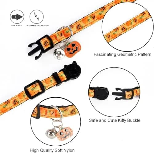 Yizepet Cat Collars with Bells, Breakaway Kitten Collar, Cute Kitty Collar, Pet Supplies Accessories | Adjustable from 7.8-10.2 inches thumbnail 3