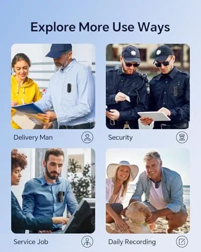 BOBLOV W1 1080P Body Camera 128GB | Wearable HD Video Support 90 Min thumbnail 6