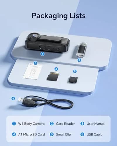 BOBLOV W1 1080P Body Camera 128GB | Wearable HD Video Support 90 Min thumbnail 7