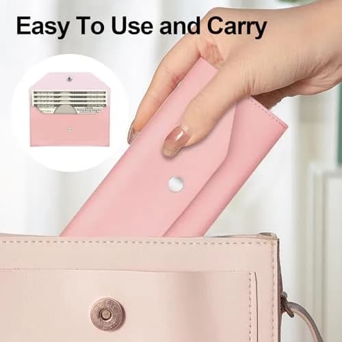 Nolcha Pu Leather Cash Envelope Wallet - Reusable Cash Stuffing Wallet for Men and Women -Pink | Compact, Waterproof & Budget-Friendly thumbnail 5