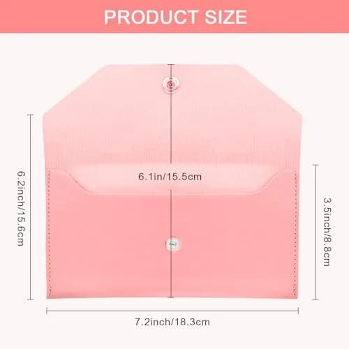 Nolcha Pu Leather Cash Envelope Wallet - Reusable Cash Stuffing Wallet for Men and Women -Pink | Compact, Waterproof & Budget-Friendly thumbnail 2