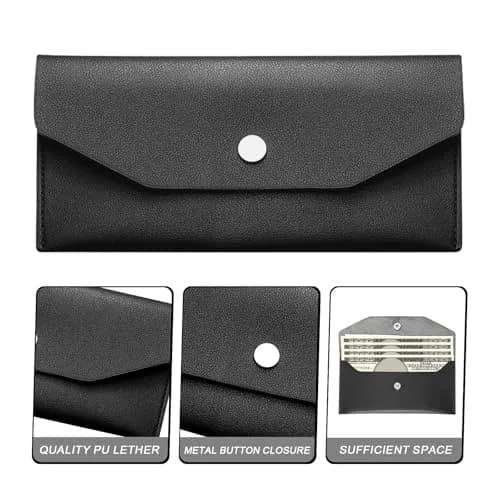 Nolcha Pu Leather Cash Envelope Wallet - Reusable Cash Stuffing Wallet for Men and Women -Black | Compact Budget Organizer thumbnail 4