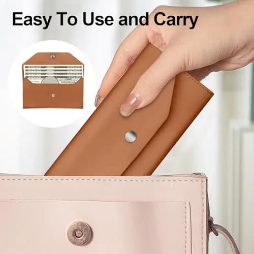 Nolcha Cash Envelope Wallet - Reusable PU Leather Budget Organizer for Men & Women | Brown thumbnail 5