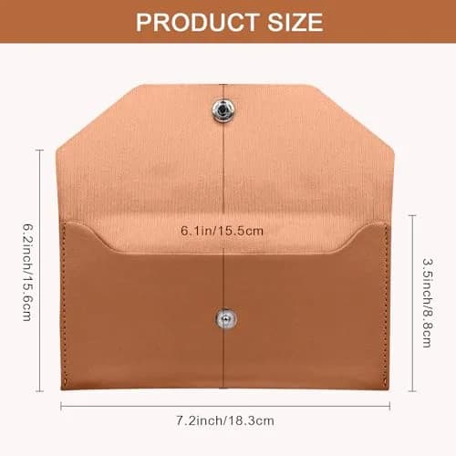Nolcha Cash Envelope Wallet - Reusable PU Leather Budget Organizer for Men & Women | Brown thumbnail 2