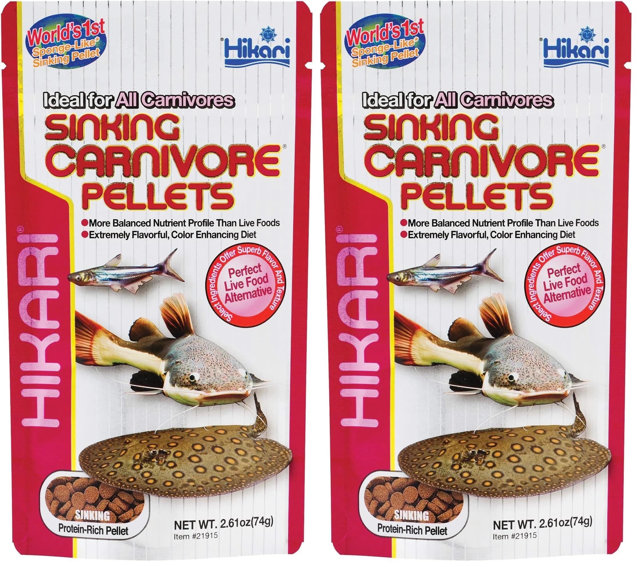 Hikari Tropical Sinking Carnivore Pellets 2.61 oz (Pack of 2) | Superior Color Enhancement for Freshwater Carnivores - main product image