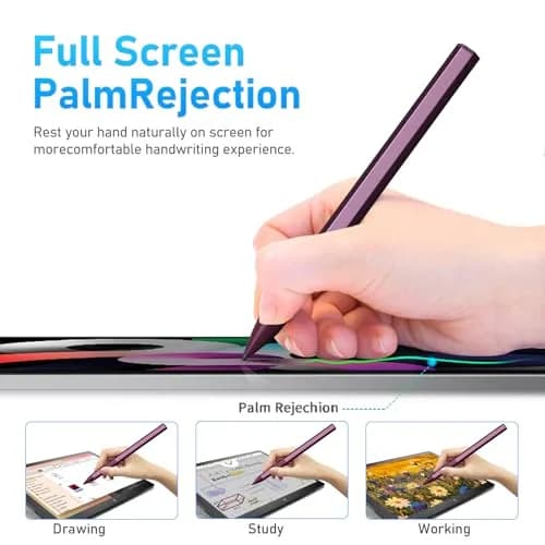 SSS·GRGB Stylus Pen for HP Envy X360 & Spectre X2 | Tilt & Pressure Sensitive, Rechargeable, Palm Rejection, Red thumbnail 5