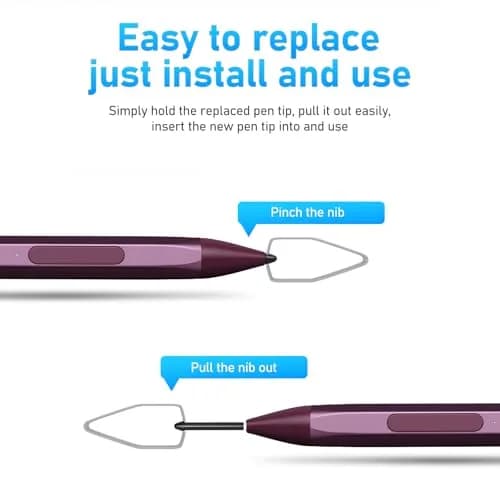 SSS·GRGB Stylus Pen for HP Envy X360 & Spectre X2 | Tilt & Pressure Sensitive, Rechargeable, Palm Rejection, Red thumbnail 6
