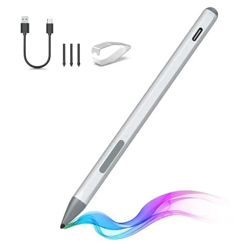 SSS·GRGB Rechargeable MPP 2.0 Stylus Pen for ASUS Laptops & Tablets, 4096 Pressure Sensitivity, Type-C Charge, Silver | Tilt Active Pen thumbnail 1