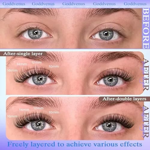 Goddvenus Wispy Lash Clusters 144pcs D Curl | Natural Individual Lashes for DIY Glamour thumbnail 5
