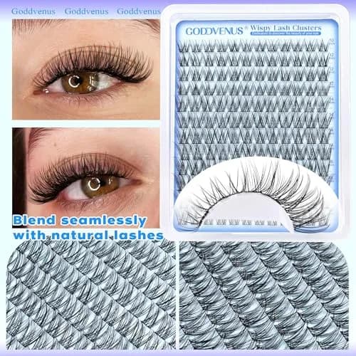 Goddvenus Wispy Lash Clusters 144pcs D Curl | Natural Individual Lashes for DIY Glamour thumbnail 6