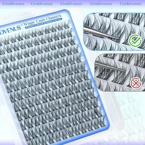 Goddvenus Wispy Lash Clusters 144pcs D Curl | Natural Individual Lashes for DIY Glamour thumbnail 7