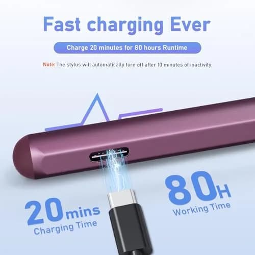 SSS·GRGB Rechargeable Active Stylus Pen for HP Envy X360 & Spectre 13/15 | Tilt & 4096 Pressure Sensitivity, Type-C Charge, Red thumbnail 6