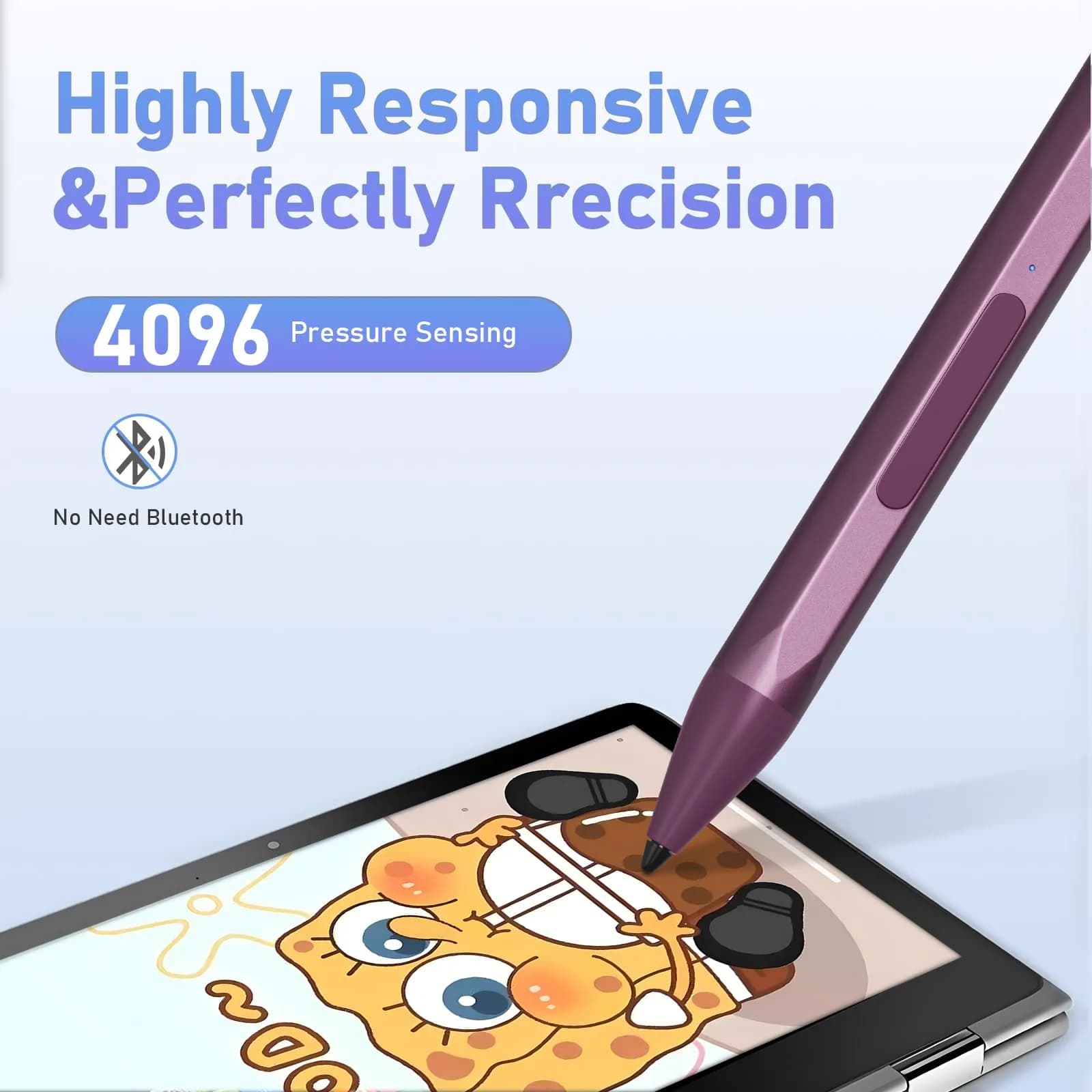 SSS·GRGB Red U-Shaped USB-C Stylus Pen for HP Envy/Pavilion/Spectre X360/X2 - MPP 2.0, 4096 Pressure, Tilt - view 3