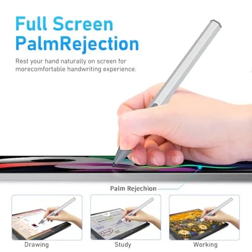 SSS·GRGB Stylus Pen for HP Envy x360 & Spectre x2 | Tilt & Pressure Sensitive, Rechargeable, Silver thumbnail 5