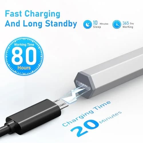 SSS·GRGB Stylus Pen for HP Envy x360 & Spectre x2 | Tilt & Pressure Sensitive, Rechargeable, Silver thumbnail 7