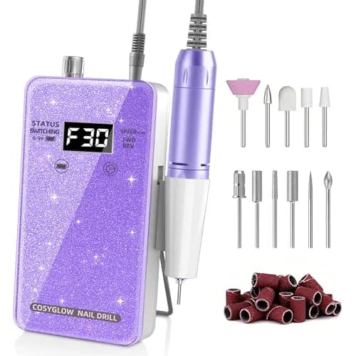 COSYGLOW Glitter Portable Cordless Nail Drill Kit | 30000 RPM E-File for Acrylic & Gel Nails thumbnail 1