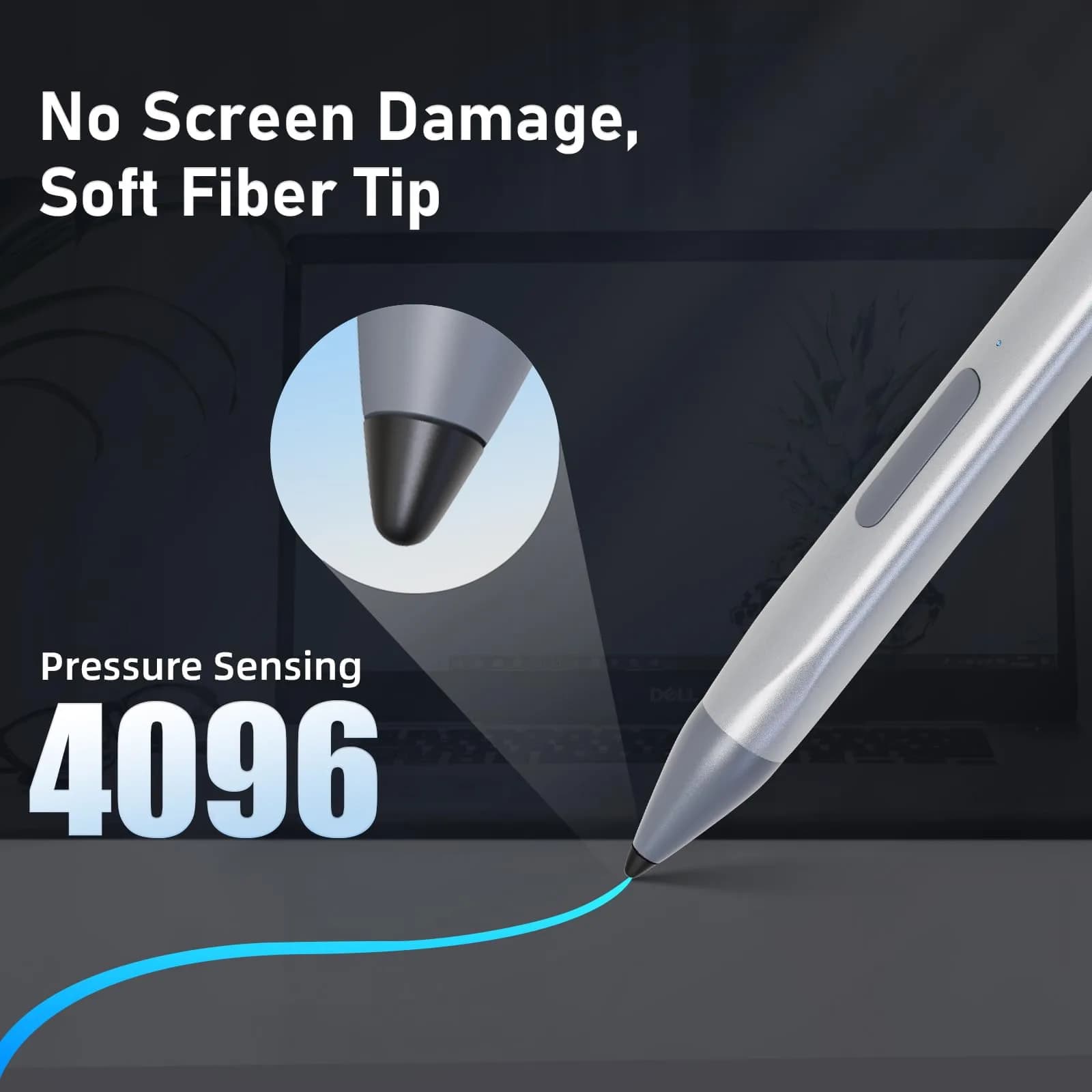 SSS·GRGB Silver Triangle Stylus Pen for HP Envy/Pavilion/Spectre X360/X2 - MPP 2.0 - view 3