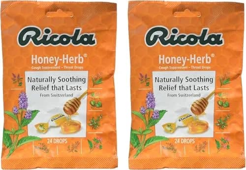 Ricola Natural Honey Herb Cough Drops 48 Drops (24 Drops x 2) | Soothes Sore Throats Naturally thumbnail 1