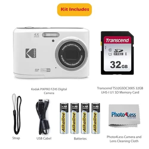 KODAK PIXPRO FZ45 16MP Digital Camera with 4X Optical Zoom 27mm Wide Angle and 2.7" LCD Screen Bundle with 32GB SD Card, AA Batteries thumbnail 2