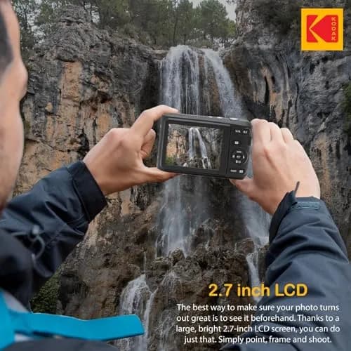 KODAK PIXPRO FZ45 16MP Digital Camera with 4X Optical Zoom 27mm Wide Angle and 2.7" LCD Screen Bundle with 32GB SD Memory Card, AA Batteries (Red) thumbnail 5