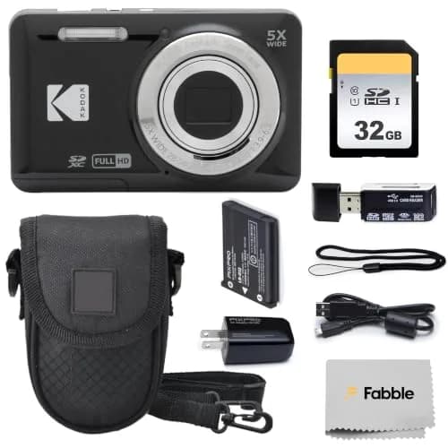 KODAK PIXPRO FZ55 16MP Digital Point & Shoot Camera | 5X Optical Zoom, 28mm Wide Angle, 1080P HD Video, Bundle with 32GB SD Card & Case thumbnail 1