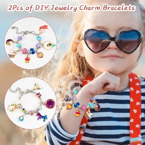 OuMuaMua Christmas Bracelets Advent Calendar 2026 for Girls | 24-Day DIY Jewelry Kit with Charms & Adjustable Chains thumbnail 2