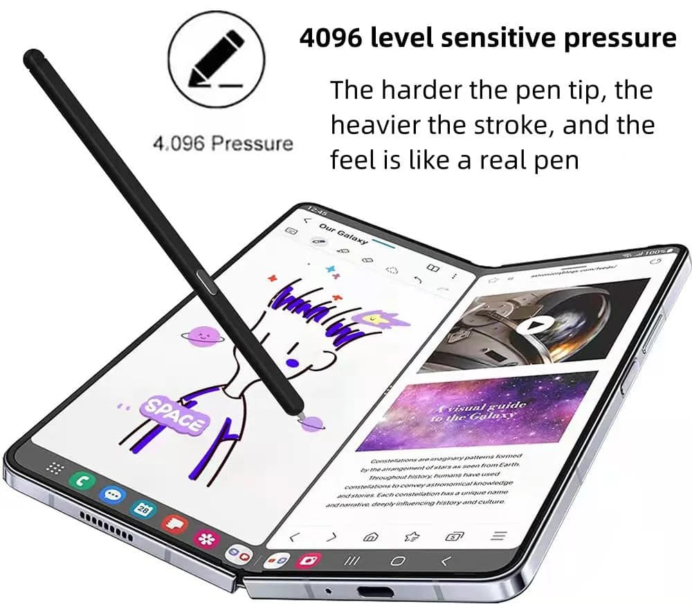 Bimahoo Black S Pen Fold Edition Stylus for Samsung Galaxy Z Fold 6/Fold 5 Phone Only with 3 Replacement Tips (4-Pack) - view 5