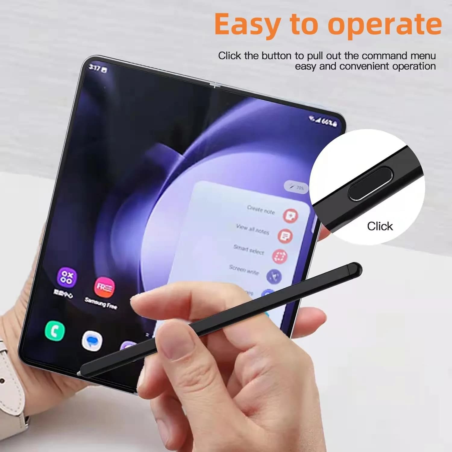 Bimahoo Black S Pen Fold Edition Stylus for Samsung Galaxy Z Fold 6/Fold 5 Phone Only with 3 Replacement Tips (4-Pack) - view 4