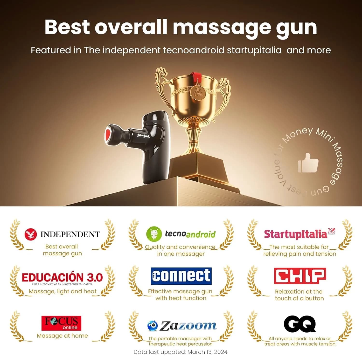 BOB AND BRAD M7 Plus Mini Massage Gun with Heat, 0.4 kg (0.88 lbs) | Dual-Action Relief for Neck & Back Stiffness - view 5