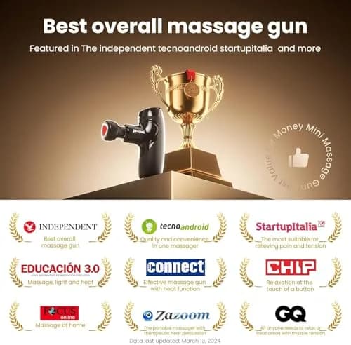 BOB AND BRAD M7 Plus Mini Massage Gun with Heat, 0.4 kg (0.88 lbs) | Dual-Action Relief for Neck & Back Stiffness thumbnail 5