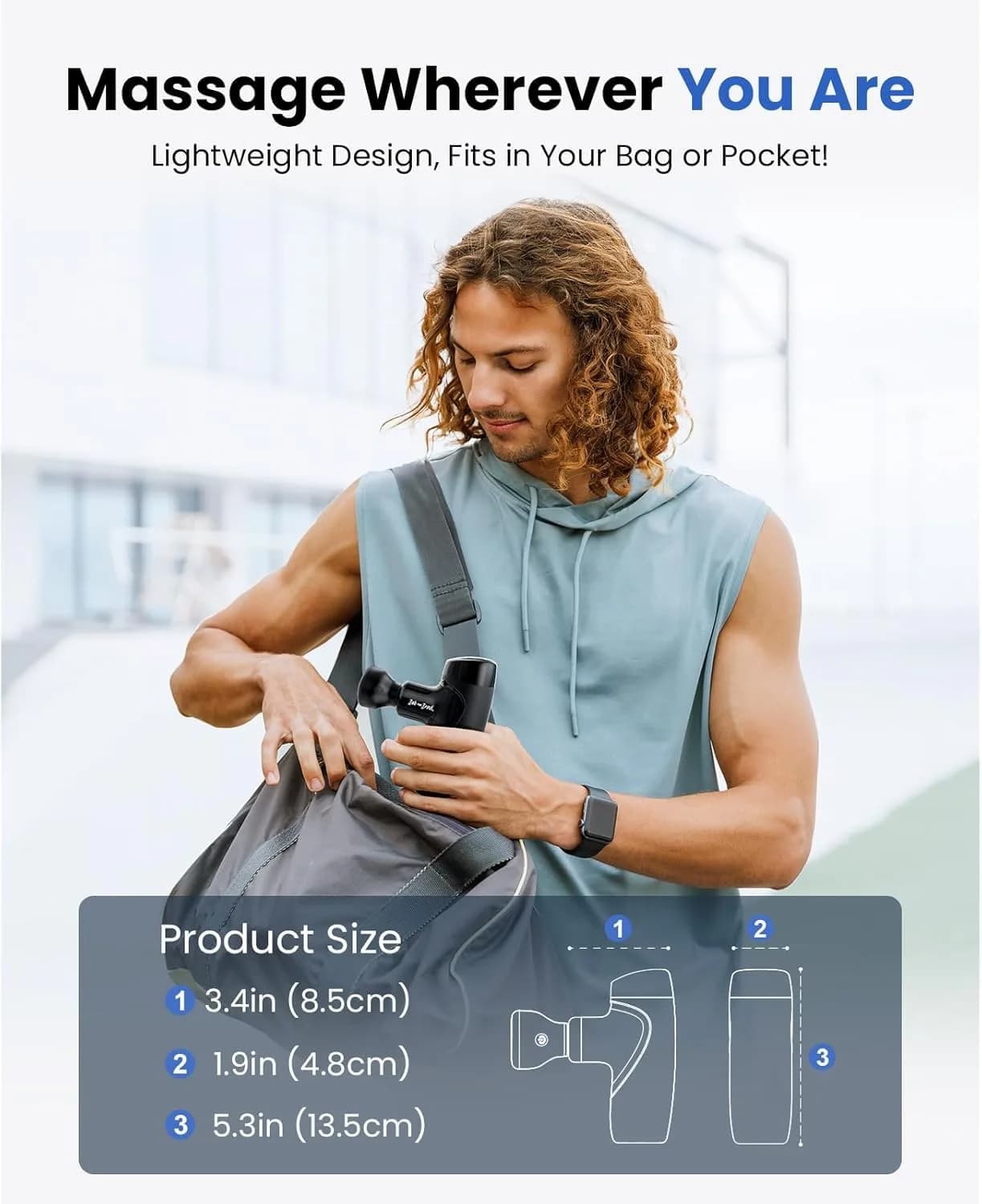 BOB AND BRAD M7 Plus Mini Massage Gun with Heat, 0.4 kg (0.88 lbs) | Dual-Action Relief for Neck & Back Stiffness - view 7