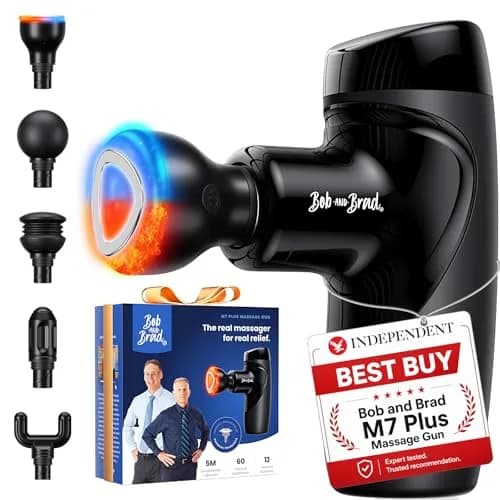 BOB AND BRAD M7 Plus Mini Massage Gun with Heat, 0.4 kg (0.88 lbs) | Dual-Action Relief for Neck & Back Stiffness thumbnail 1
