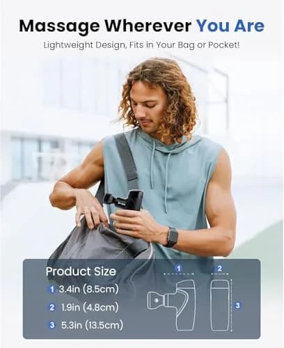 BOB AND BRAD M7 Plus Mini Massage Gun with Heat, 0.4 kg (0.88 lbs) | Dual-Action Relief for Neck & Back Stiffness thumbnail 7