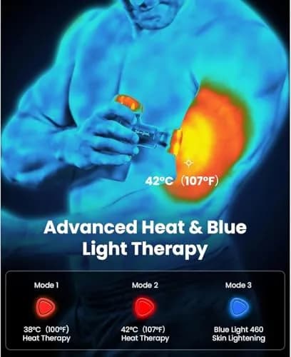 BOB AND BRAD M7 Plus Mini Massage Gun with Heat, 0.4 kg (0.88 lbs) | Dual-Action Relief for Neck & Back Stiffness thumbnail 2
