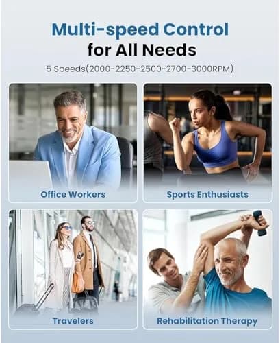 BOB AND BRAD M7 Plus Mini Massage Gun with Heat, 0.4 kg (0.88 lbs) | Dual-Action Relief for Neck & Back Stiffness thumbnail 3