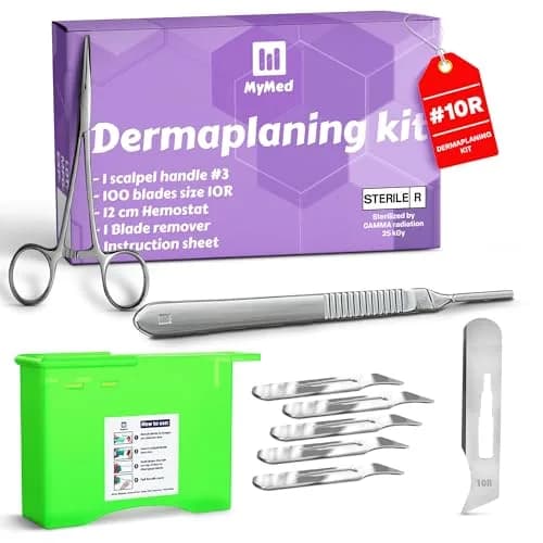 MyMed 10R Dermaplaning Blades Kit with #3 Handle - 15 Blades & Handle | Professional Face Tool thumbnail 1