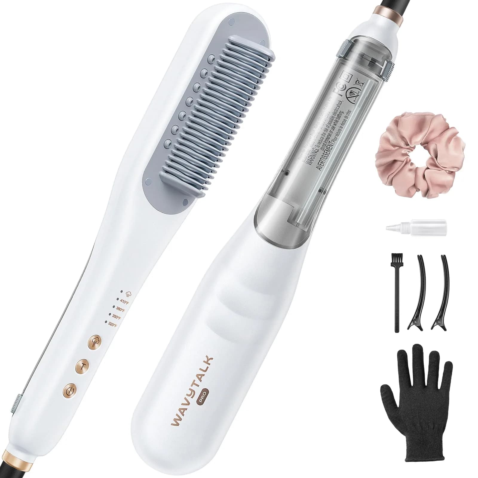Wavytalk Pro Steam Hair Straightener Brush 30.7cm (12.1 Inch) | Hydrates Hair, Reduces Frizz, Faster Styling thumbnail 1