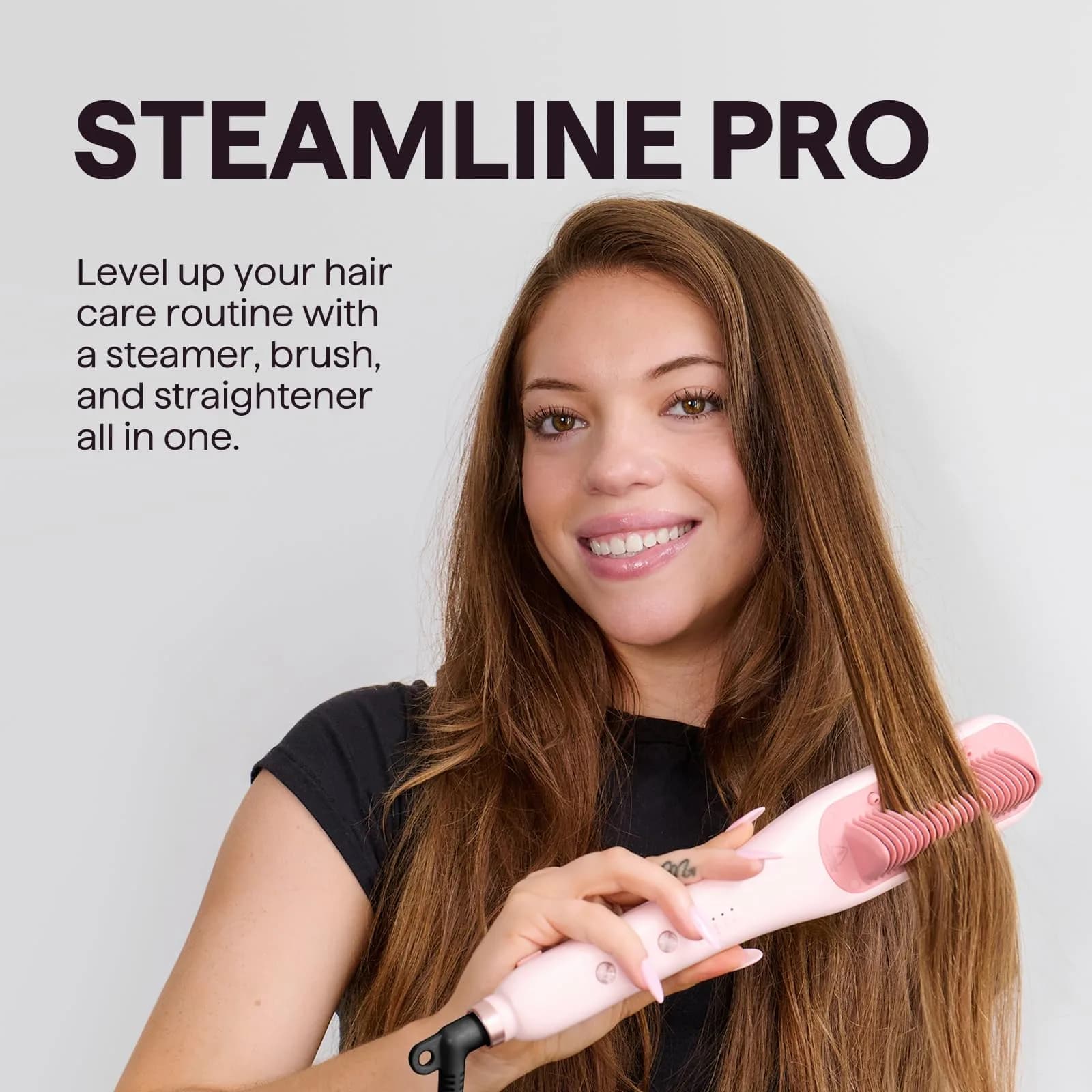 Wavytalk Pro Steam Hair Straightener Brush 30.7cm (12.1 Inch) | Hydrates Hair, Reduces Frizz, Faster Styling thumbnail 2