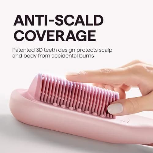 Wavytalk Pro Steam Hair Straightener Brush Pink | 200cm (6.5ft) Cord, 200°C (392°F) Max Temp thumbnail 7