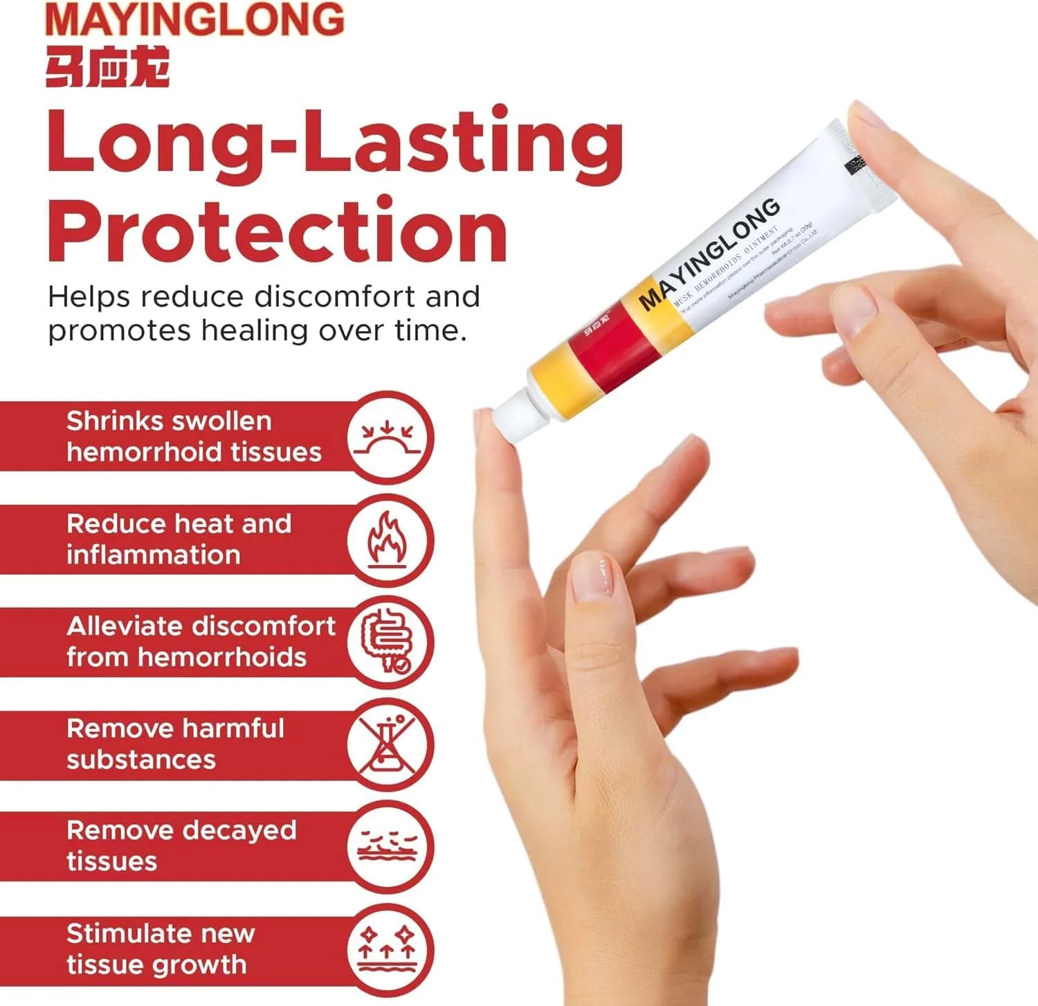 Mayinglong Musk Hemorrhoids Ointment 20g (0.71 oz) | FDA Approved Fast Relief for Itching & Discomfort - view 3