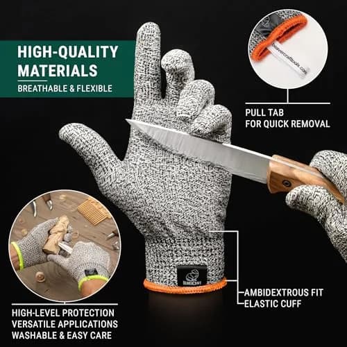 BeaverCraft Wood Carving Gloves CRG - Cut Resistant Gloves Level D for Woodworking & Food Prep (S) thumbnail 6